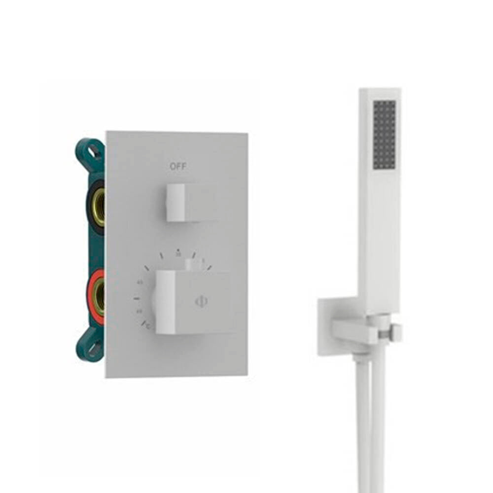 CONJUNTO EMPOTRAR 2/3 FUN. TERMOSTATICO ORION BLANCO