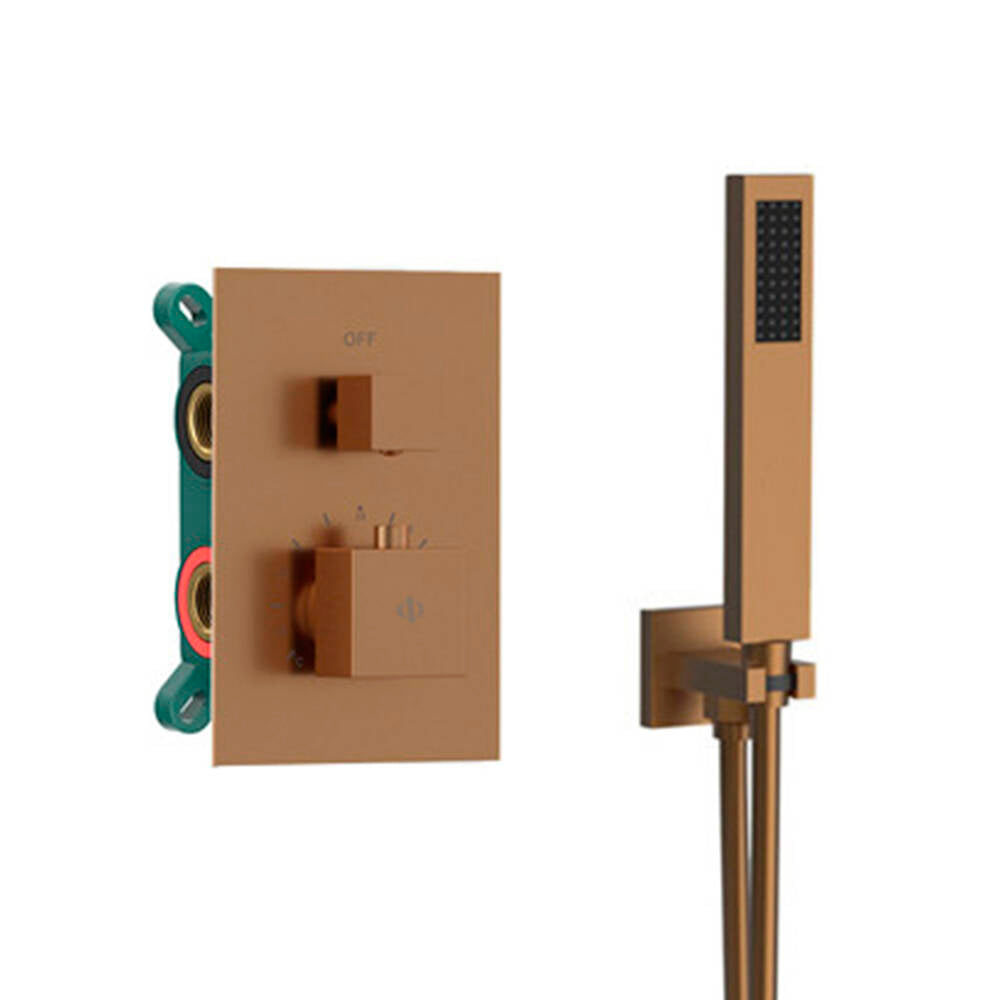 CONJUNTO EMPOTRAR 2/3 FUN. TERMOSTATICO ORION COBRE