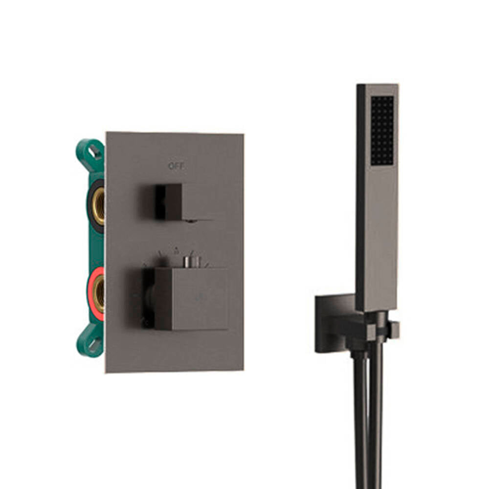 CONJUNTO EMPOTRAR 2/3 FUN. TERMOSTATICO ORION TITANIO